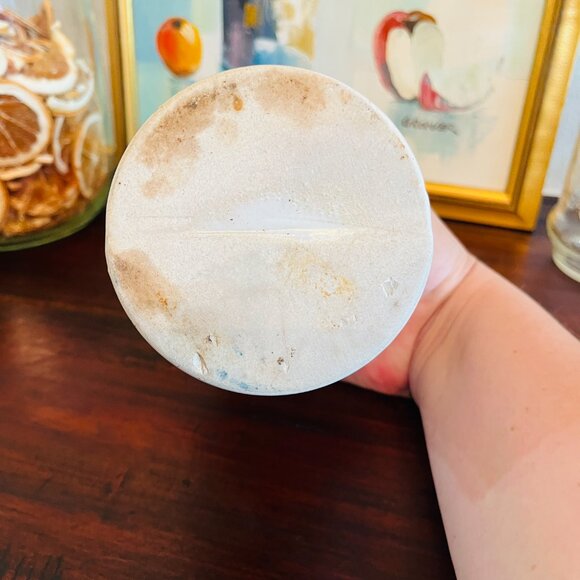 Vintage Stoneware White and Brown Milk Jug Croc Cottagecore Grandpa Grandma 5.25 - Picture 5 of 6